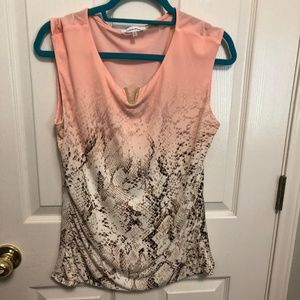 NWOT Calvin Klein Blush/Snake Print Tank - Sz. L